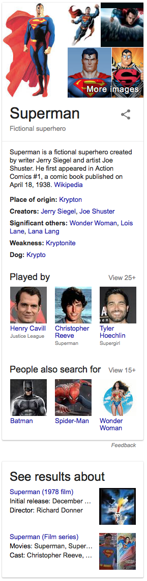 Google Summary for Superman